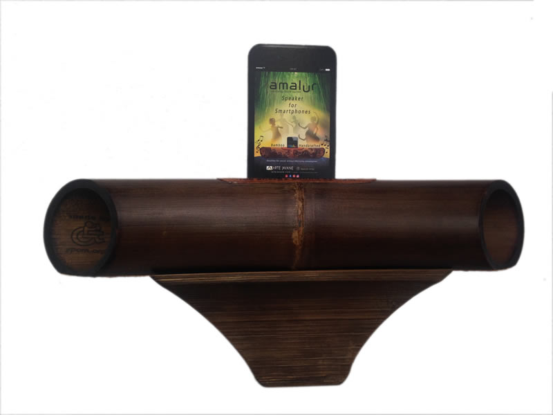 Altavoz de bambú Amalur Negro liso - Imagen 2